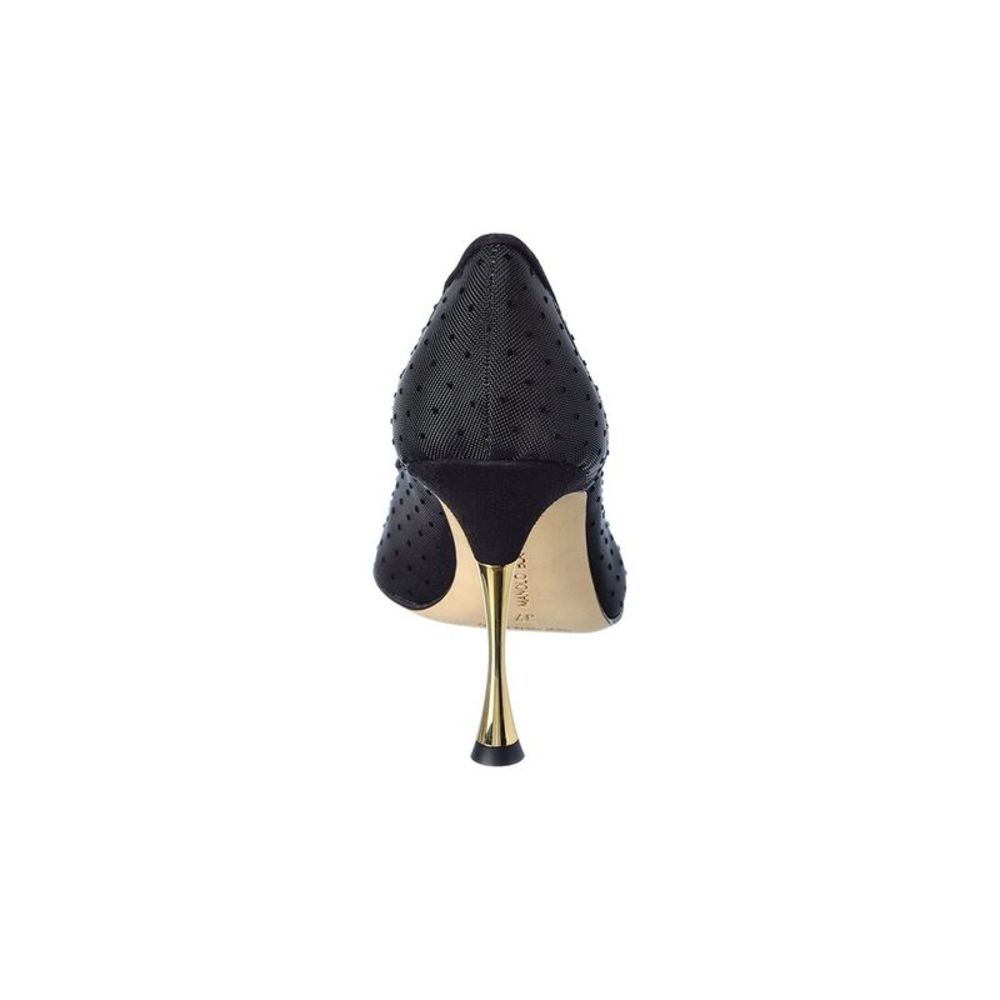 Manolo Blahnik Sohemias 105 Polka Dot Mesh Pump, Black - Picture 3 of 5